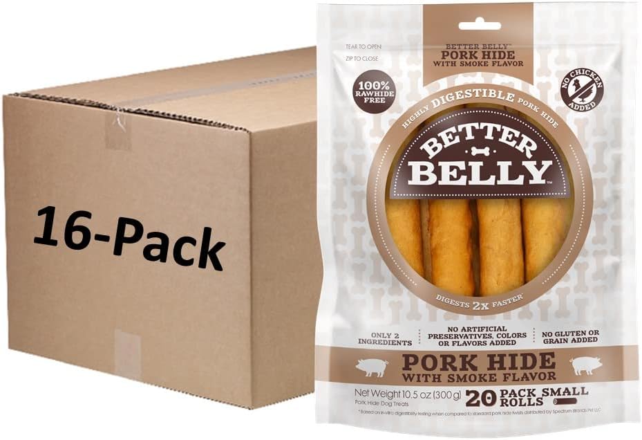 Better Belly Highly Digestible Rawhide Large Roll Chews, 3 Count