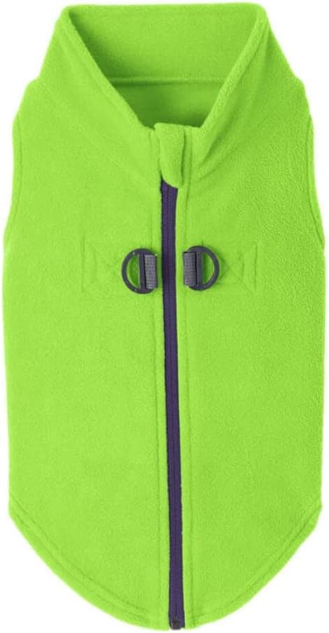 Gooby Zip-Up Fleece Dog Sweater, Pink, Small