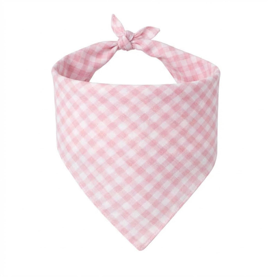 Dog Bandanas ; Cotton Linen Pink Plaid Bandana