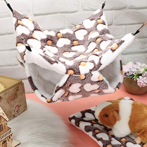 Boao 2 Pcs Guinea Pig Rat Hammock for Pet, Purple, Coffee