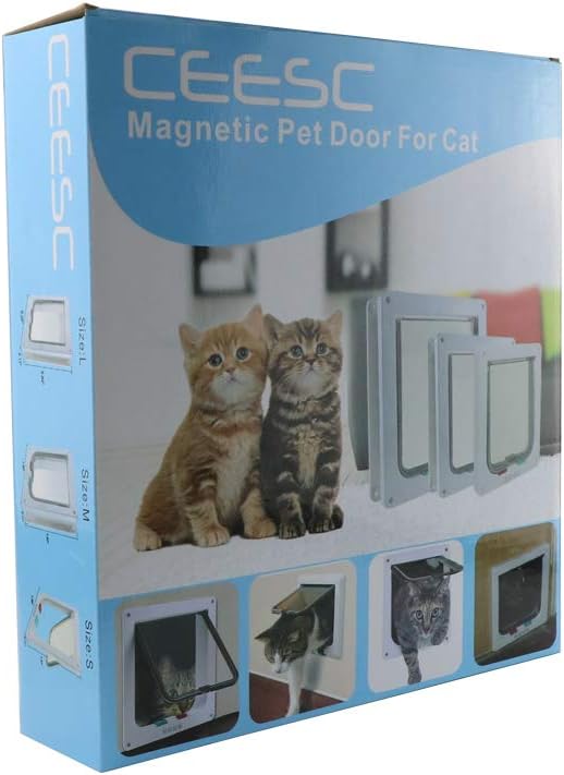 CEESC Medium Cat Door for Pets up to 15.43 lbs, Weatherproof