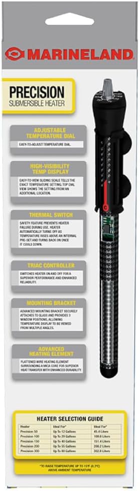 MarineLand 300W Precision Submersible Aquarium Heater