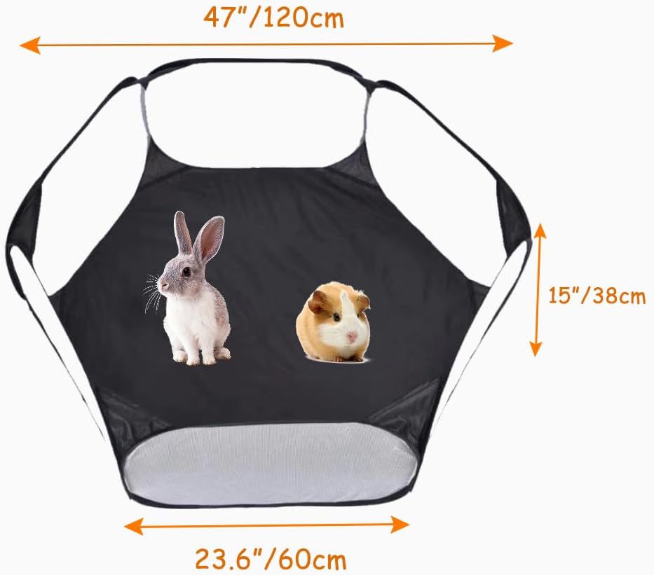 Small Animals Tent, Breathable Transparent Pet Playpen Pop Open