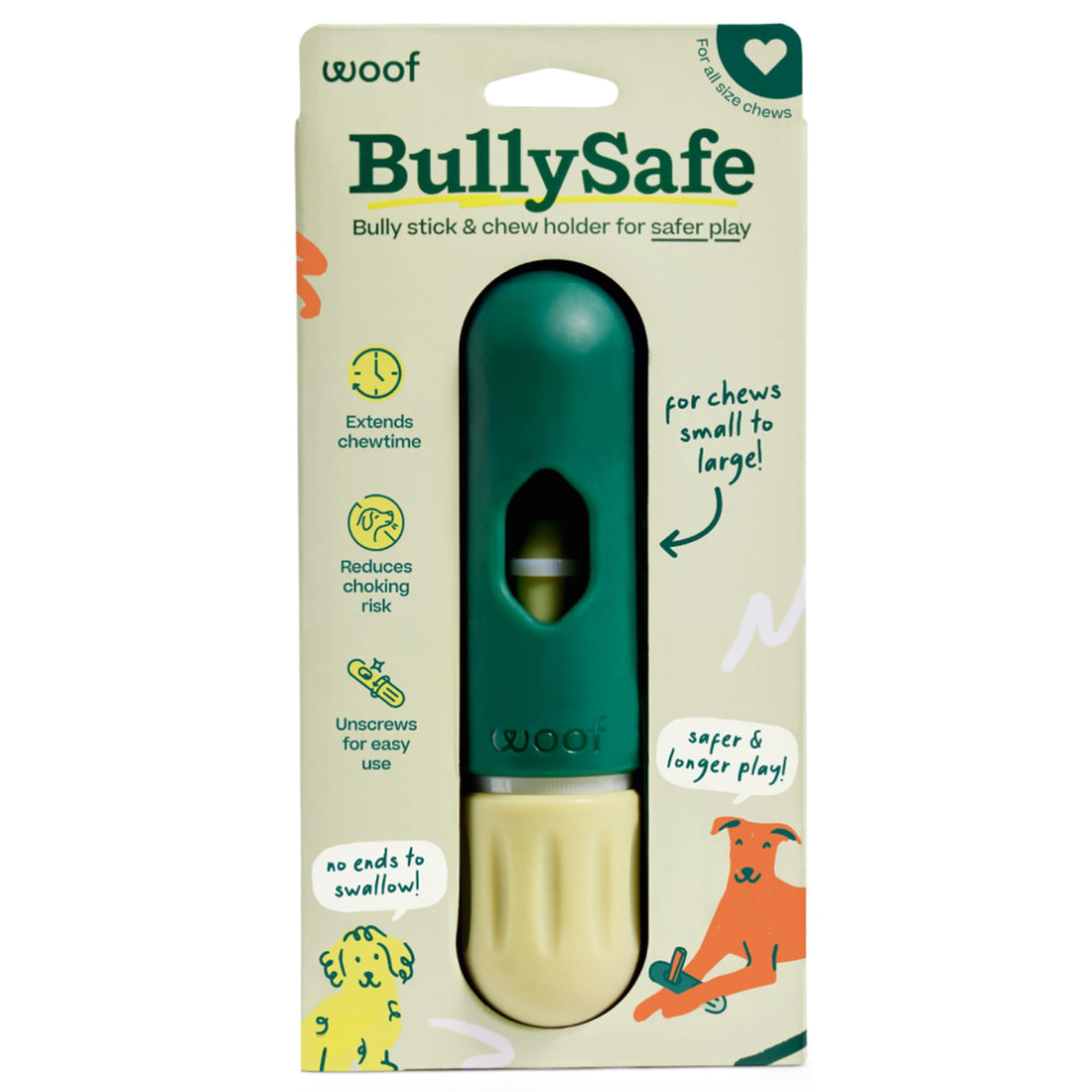 WOOF BullySafe - Bully Stick Holder - Durable Dog Chew Holder for Safe
