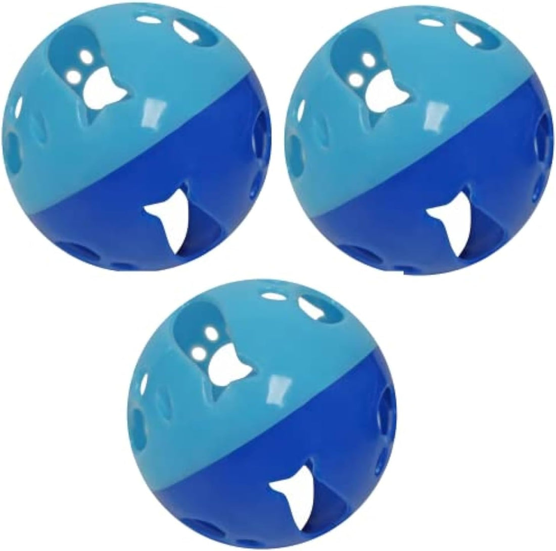 Large Cat Ball Toy with Bell – Blue (4", 1-Pack)
