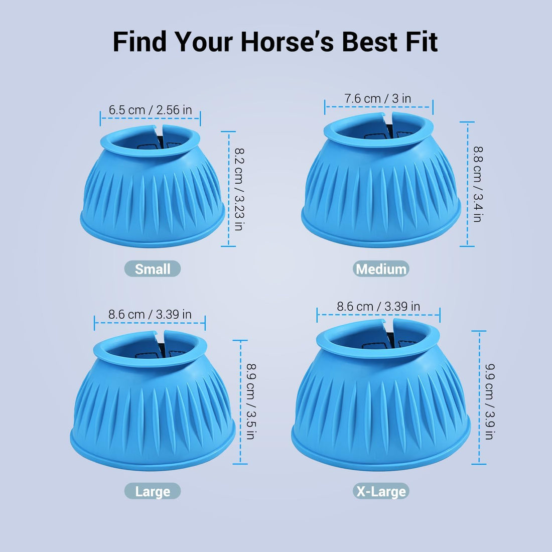 Horse Bell Boots, Ballistic Rubber Overreach Boots