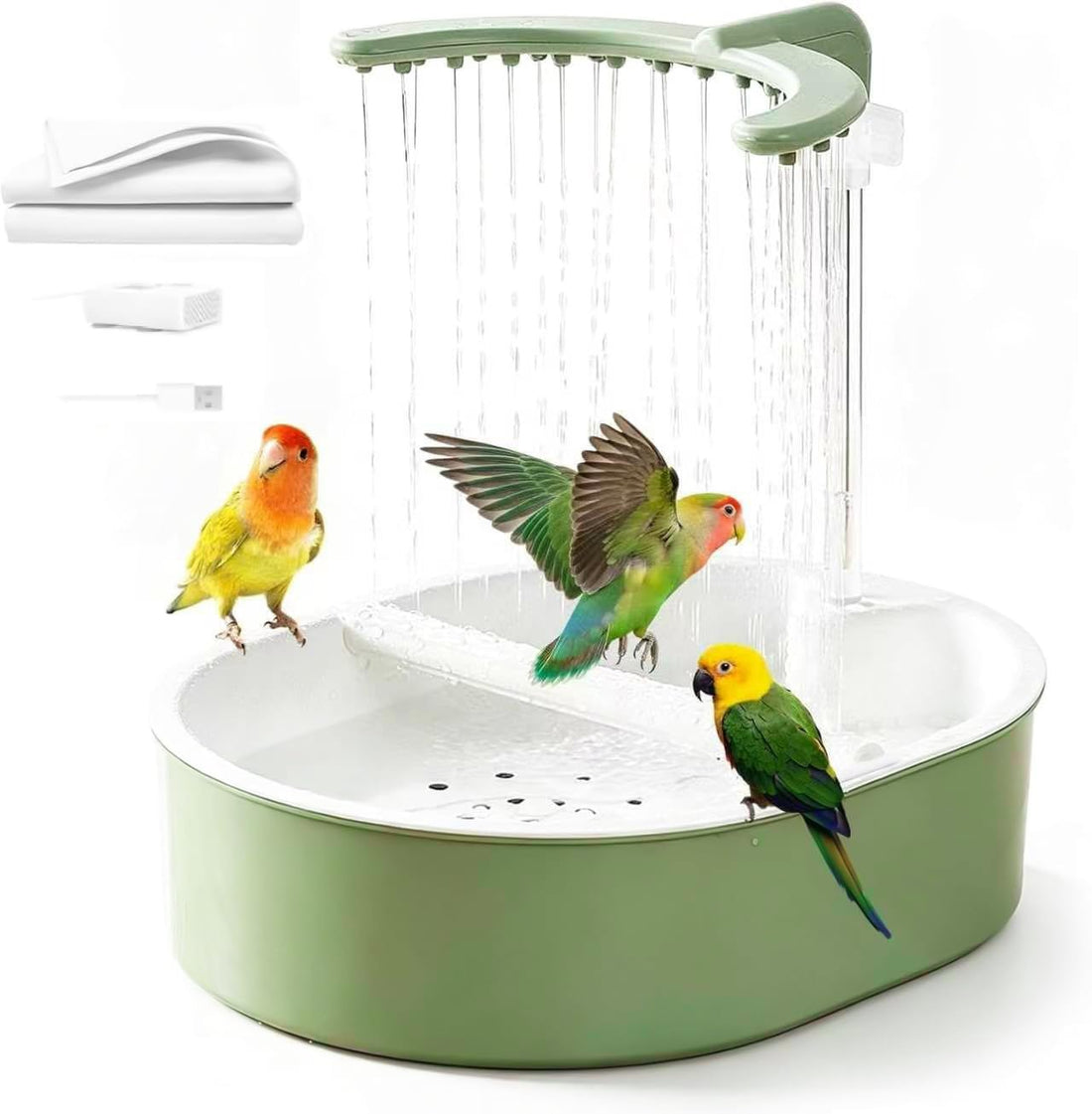Parrot Bathtub Indoor Automatic Bath Shower,Bird Bath with Pump(small)