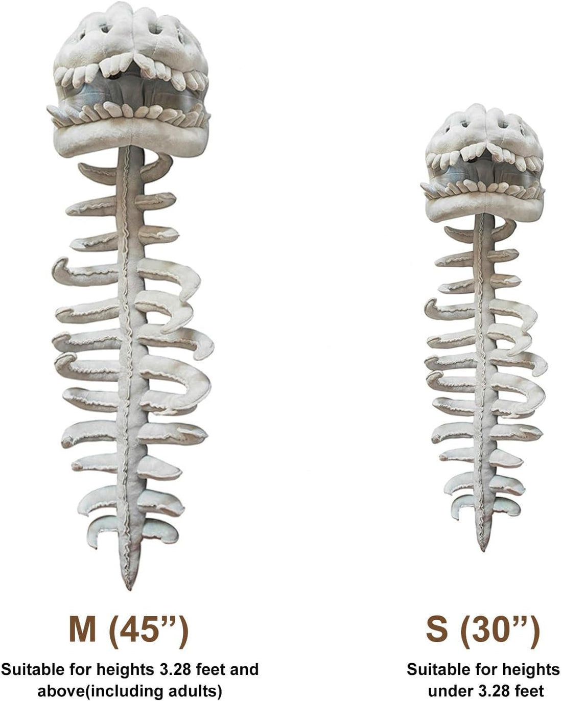 32 IN Dinosaur Skeleton Costume for Kids, Wearable Dinosaurs Skeleton