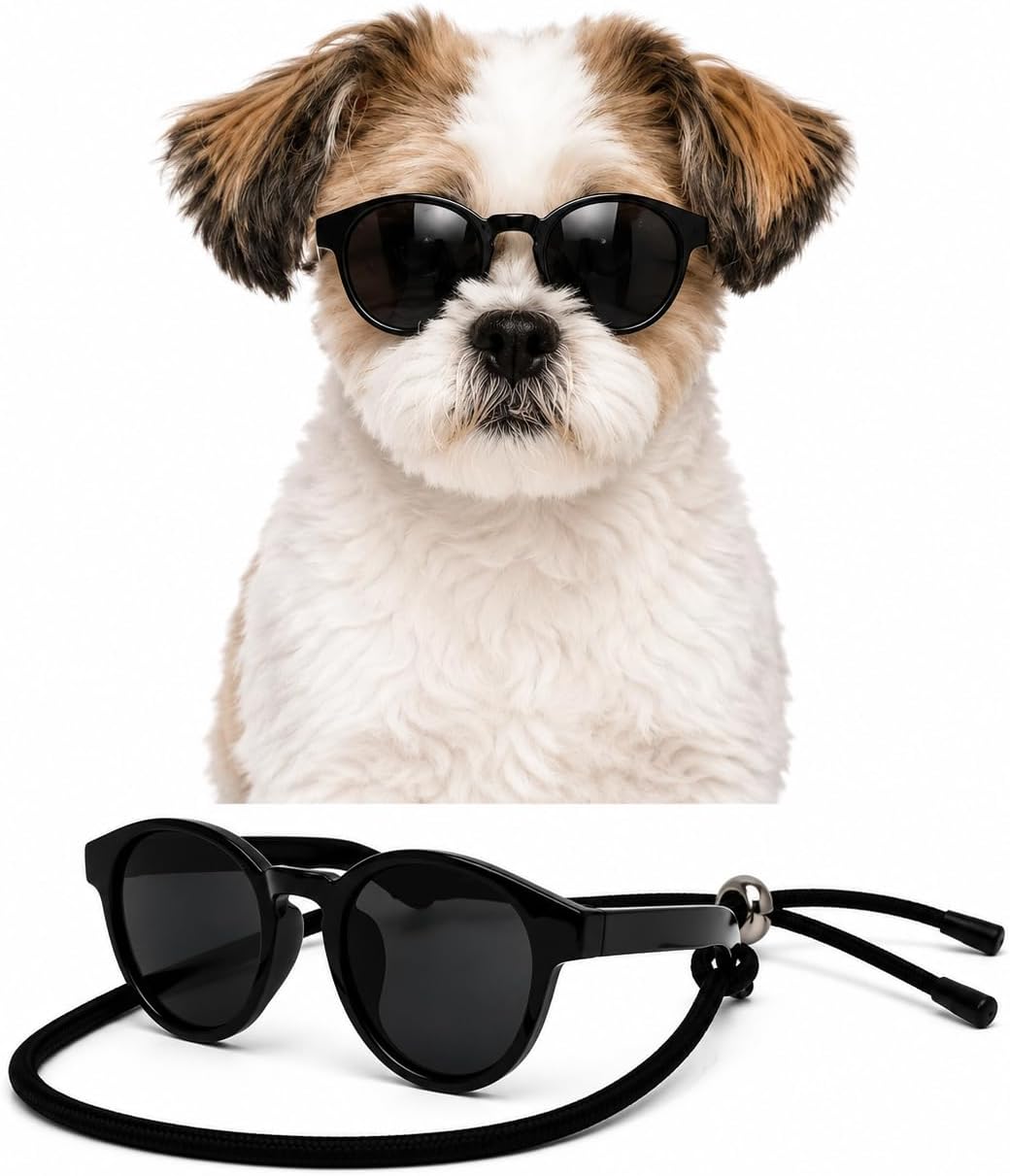 G014 Small Breed up to 15lbs Dog Cat Pet Puppy Panto Round Sunglasses