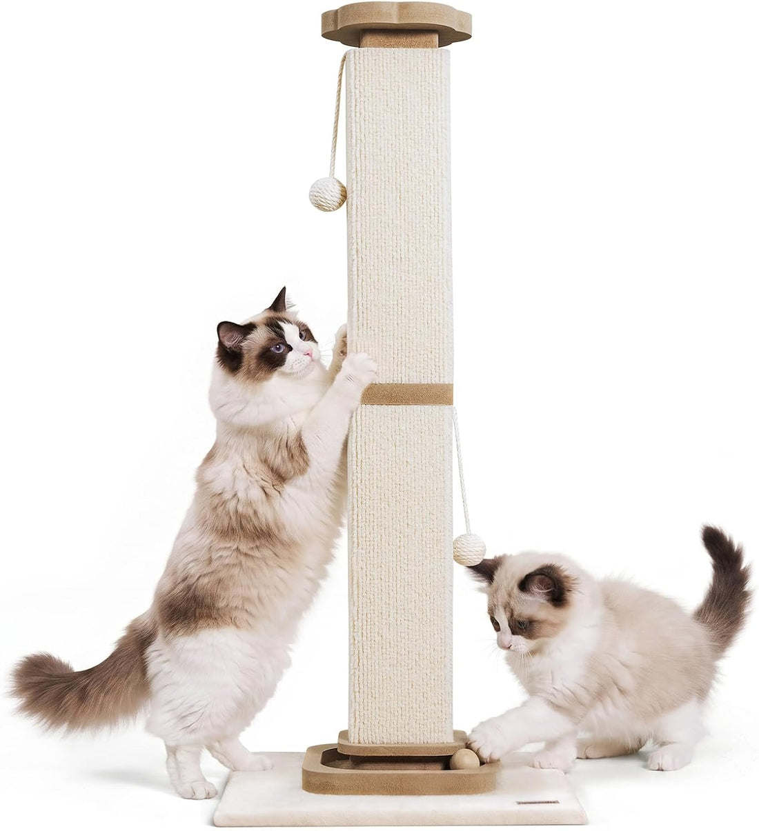 38" Tall Cat Scratching Post with Interactive Cat Toy for Large Cat