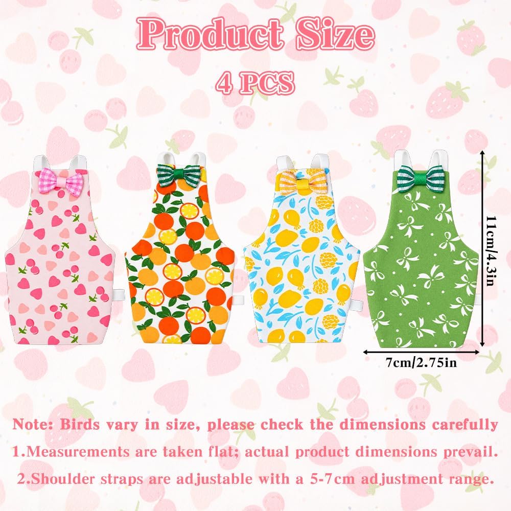 4 Pcs Cute Bird Diaper, Reusable Parrot Nappy Flight Suit