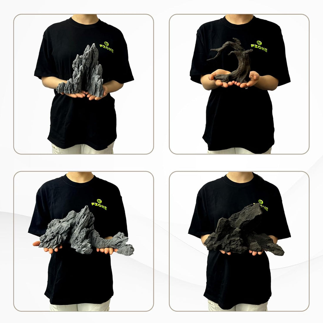 FZONE Aquarium Driftwood, Resin Rock Decor for Aquascaping Hardscape
