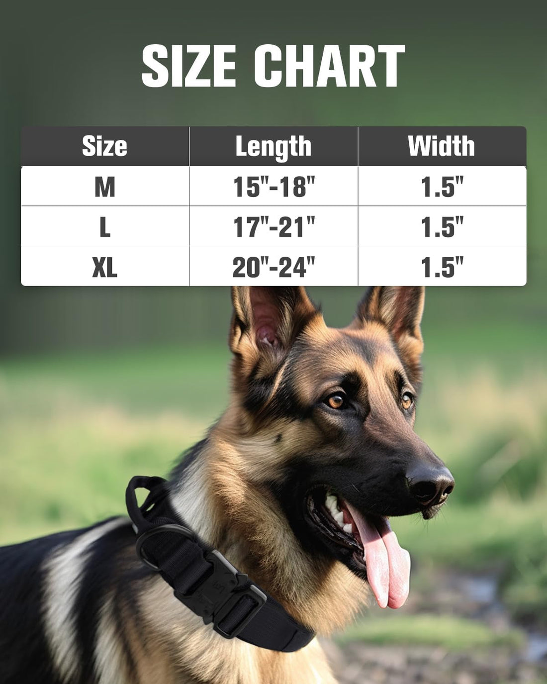 Joytale Tactical Dog Collar for Large Dogs, Traffic Control Handle