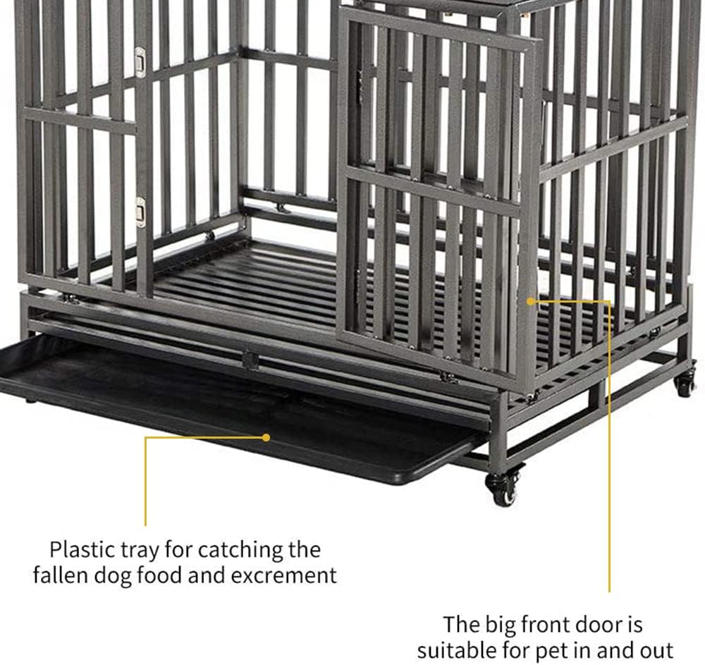 LUCKUP 38 Inch Heavy Duty Dog Cage Metal Kennel and Crate for Large