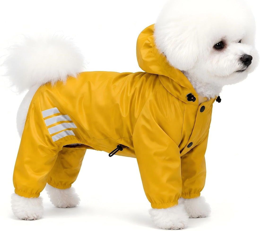 Dog Raincoat, Waterproof Small Medium Dogs Rain Jacket with Hood