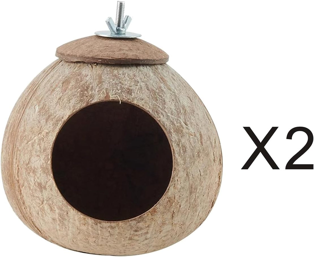 Bird Nest for Cage Natural Coconut Shell Bird House Parakeet Nesting