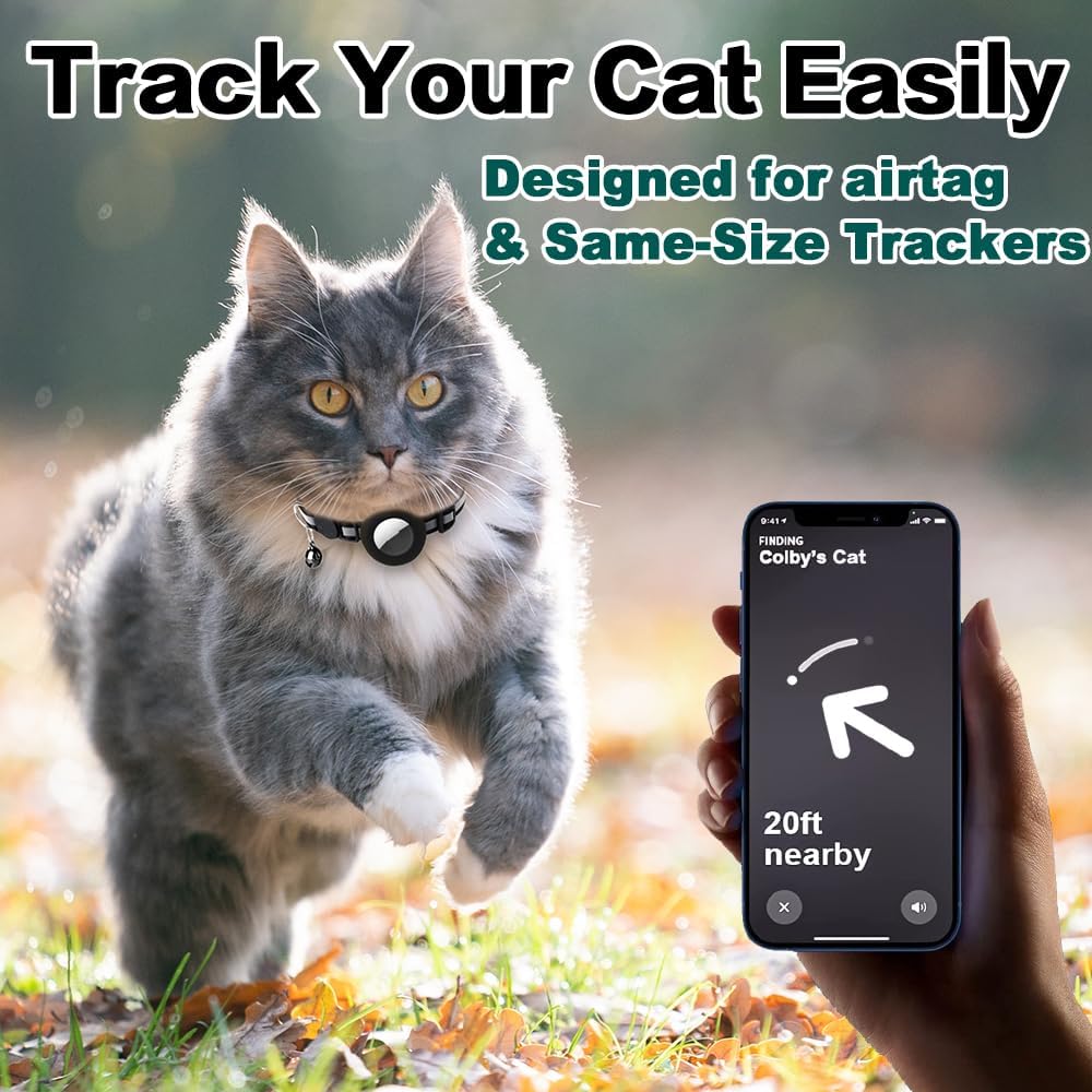 4 pcs Holder for airtag cat Collar, Silicone case for cat & Small Dog