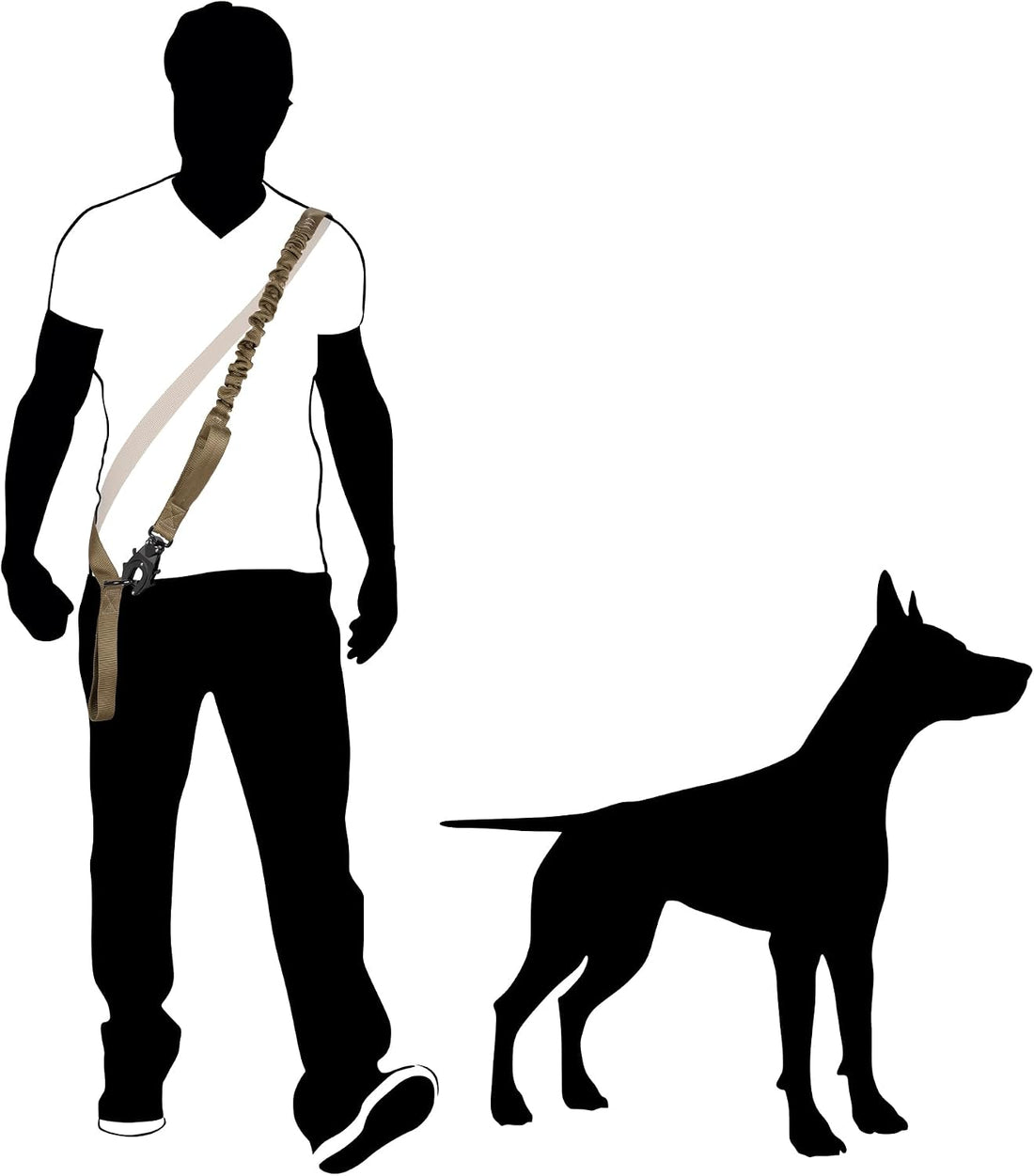 ICEFANG Tactical Dog Leash with Quick-Release Metal Clasp,Bungee-Dog