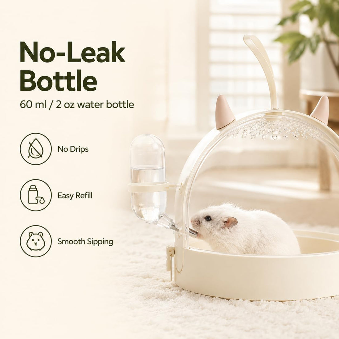 Hamster Travel Cage with Water Bottle