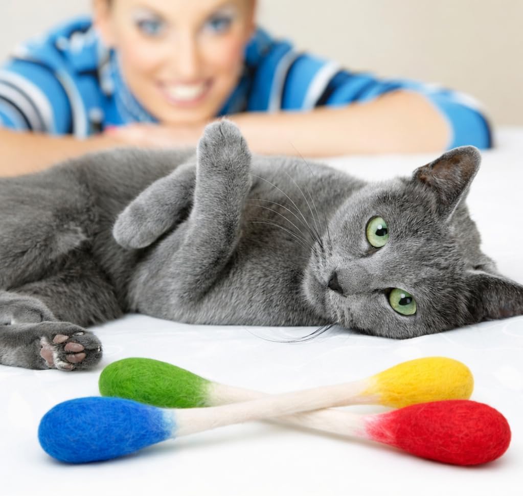 Glaciart One XXL Swabs Cat Toys with Catnip - 2 Pk | Durable for Chew