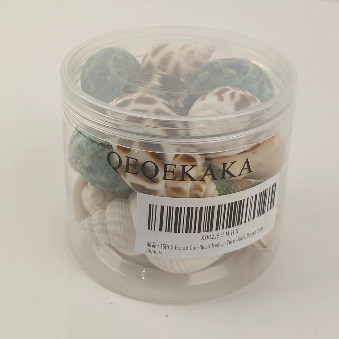 QEQEKAKA 15PCS Hermit Crab Shells Natural Mixed Seashells Replacement