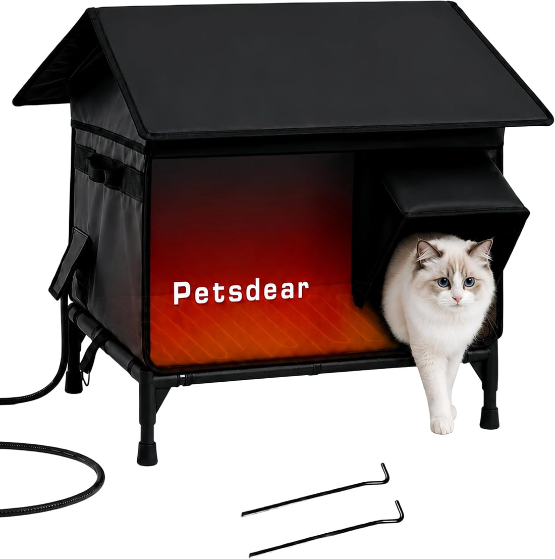 Heated Outdoor Cat House - Large Weatherproof Shelter for Multiple