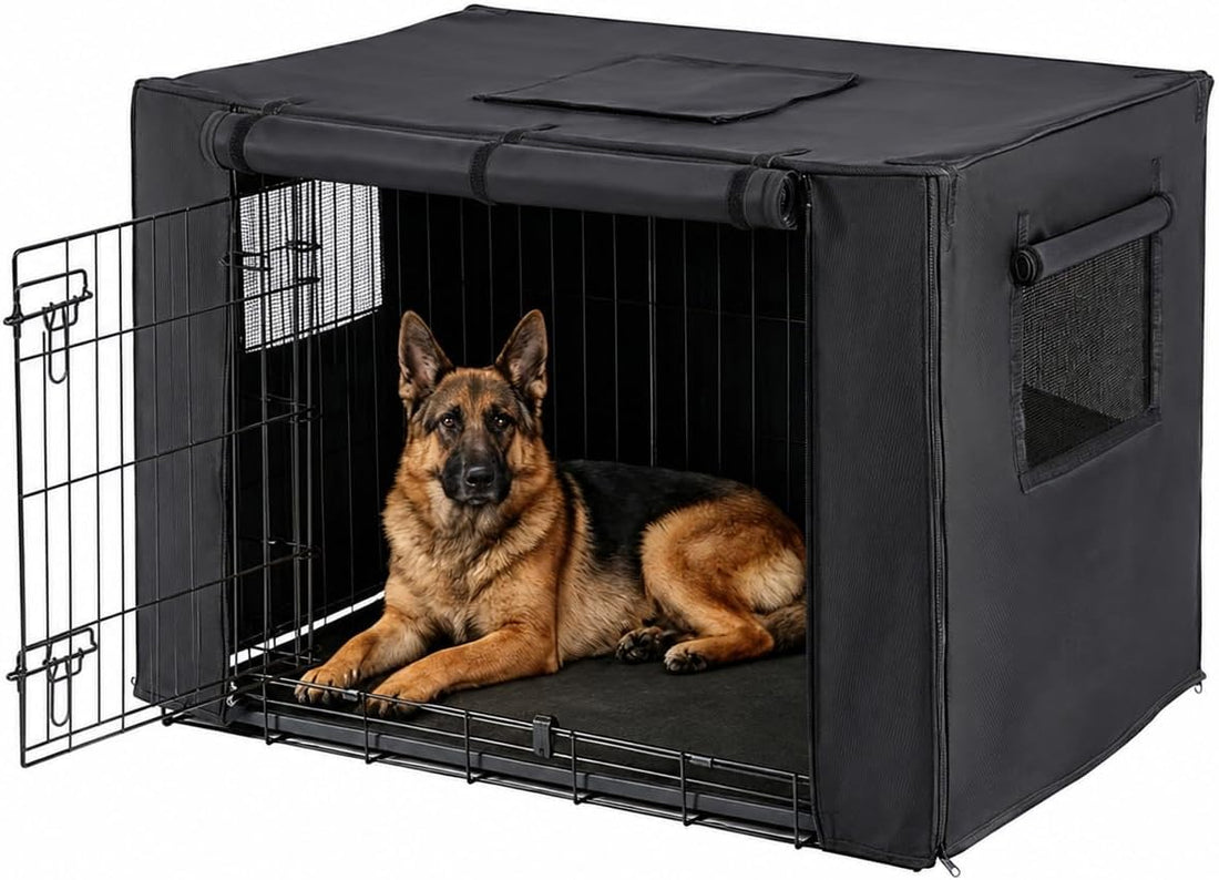 Chew Proof Dog Crate Cover, 36 Inch, 1680D Heavy Duty Nylon, Black
