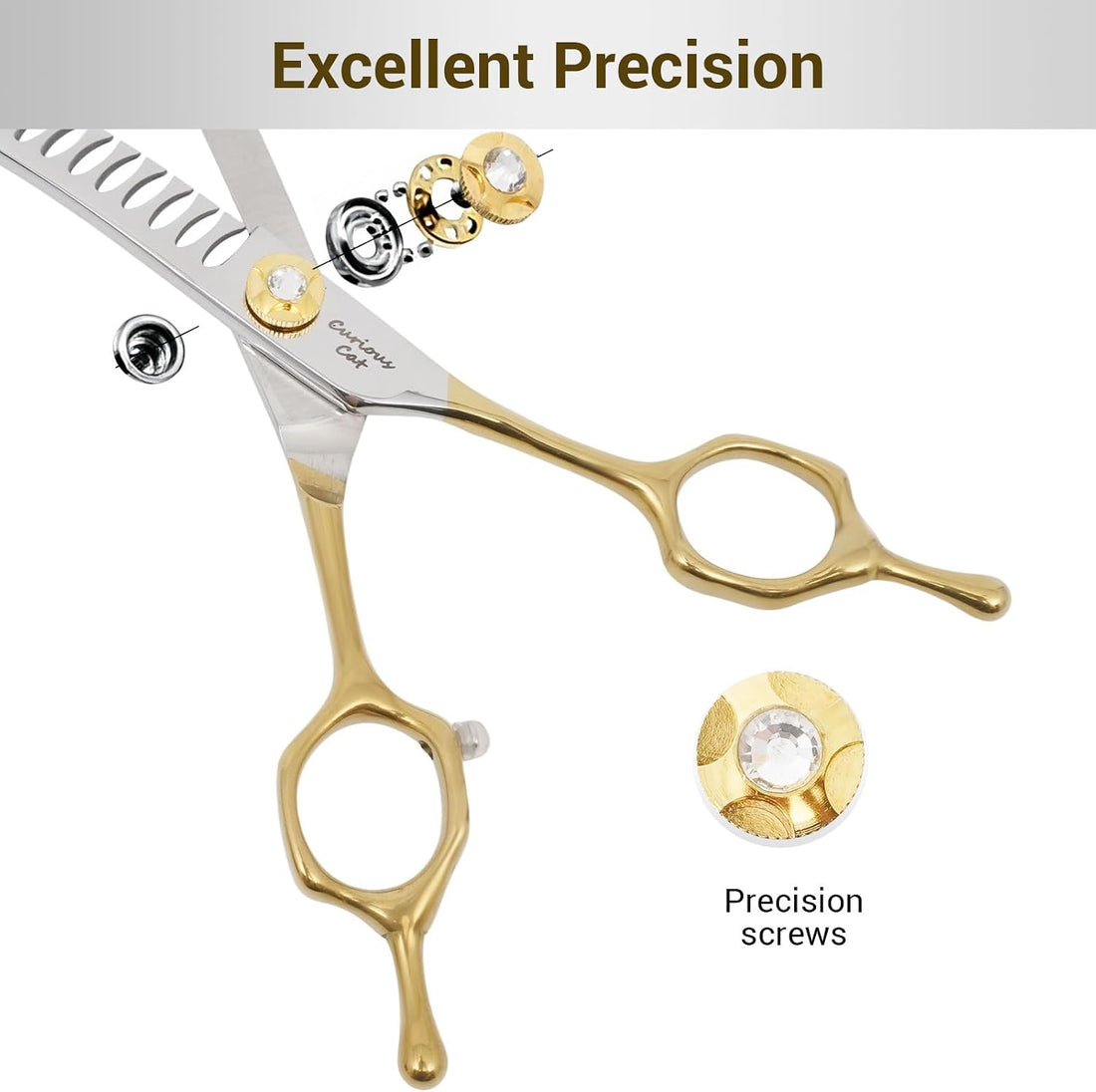 Dog Grooming Scissors,7.0'' Pet Curved Chunkers Shears