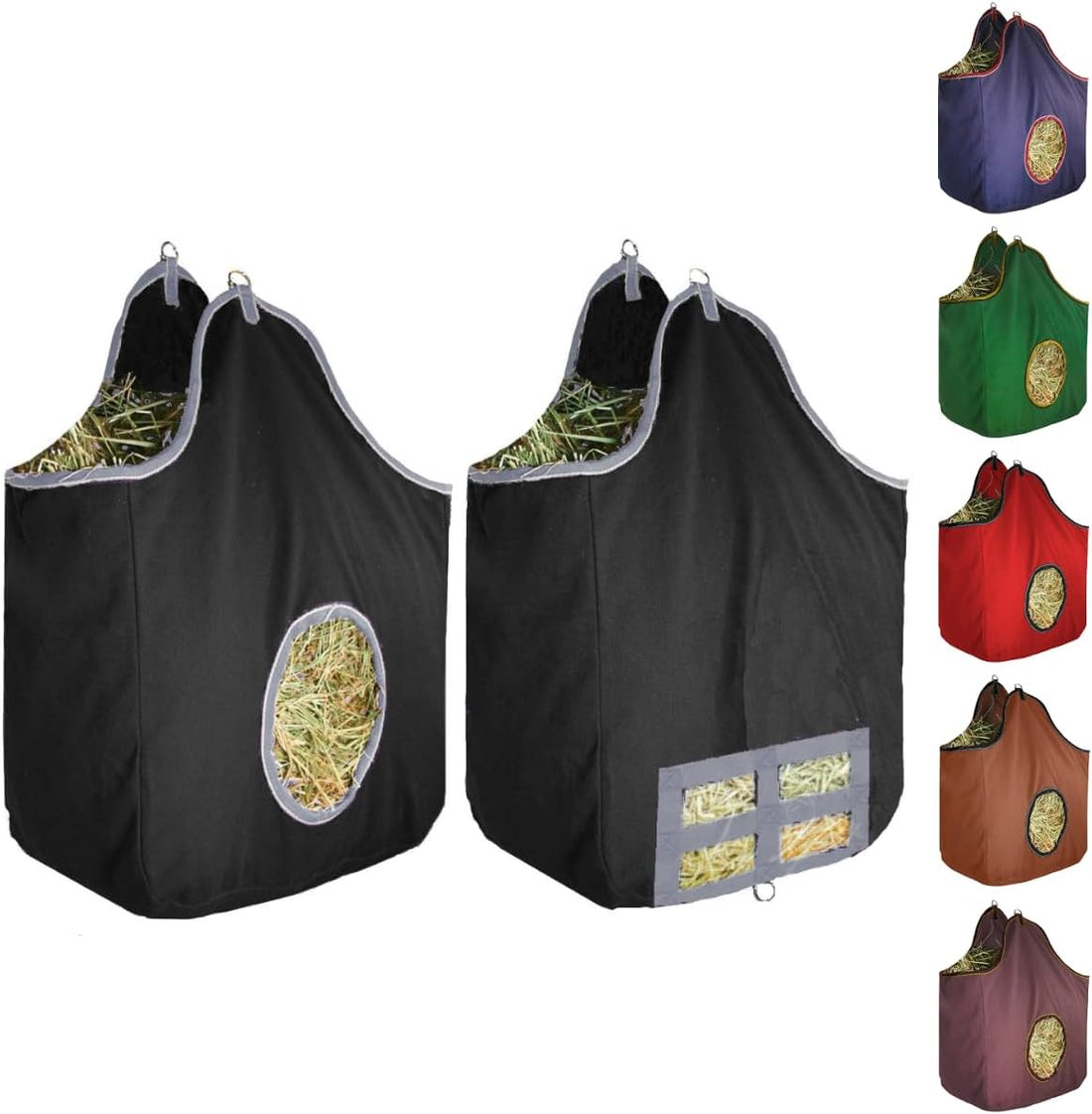 Derby Originals Large 24 OZ Canvas Horse Hay Bag 2 Sided Combo Design