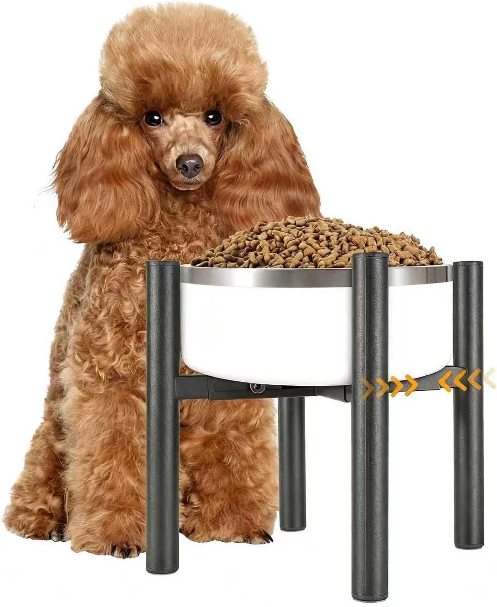 PROERR Raised Single Dog Bowl Stand for Medium Large,Adjustable