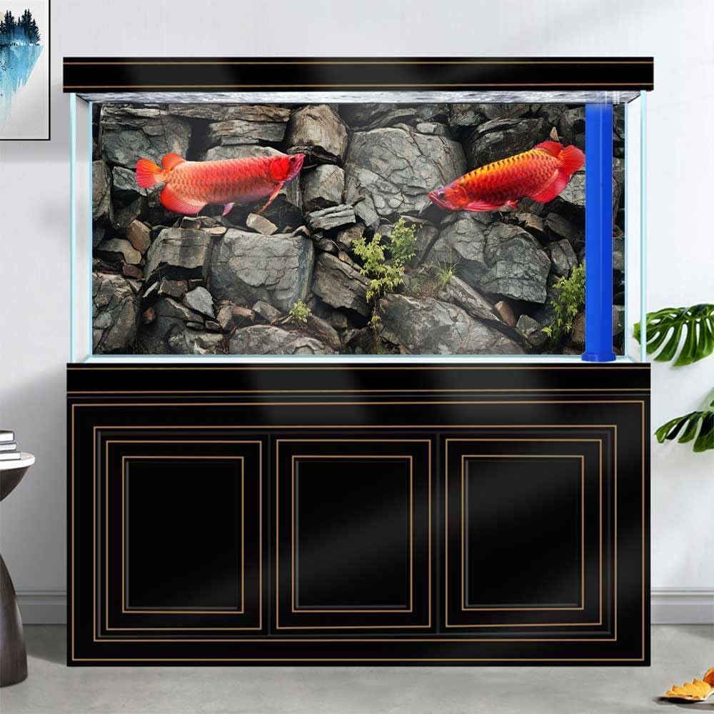 72X24IN Stone Aquarium Background, Rock Fish Tank Background