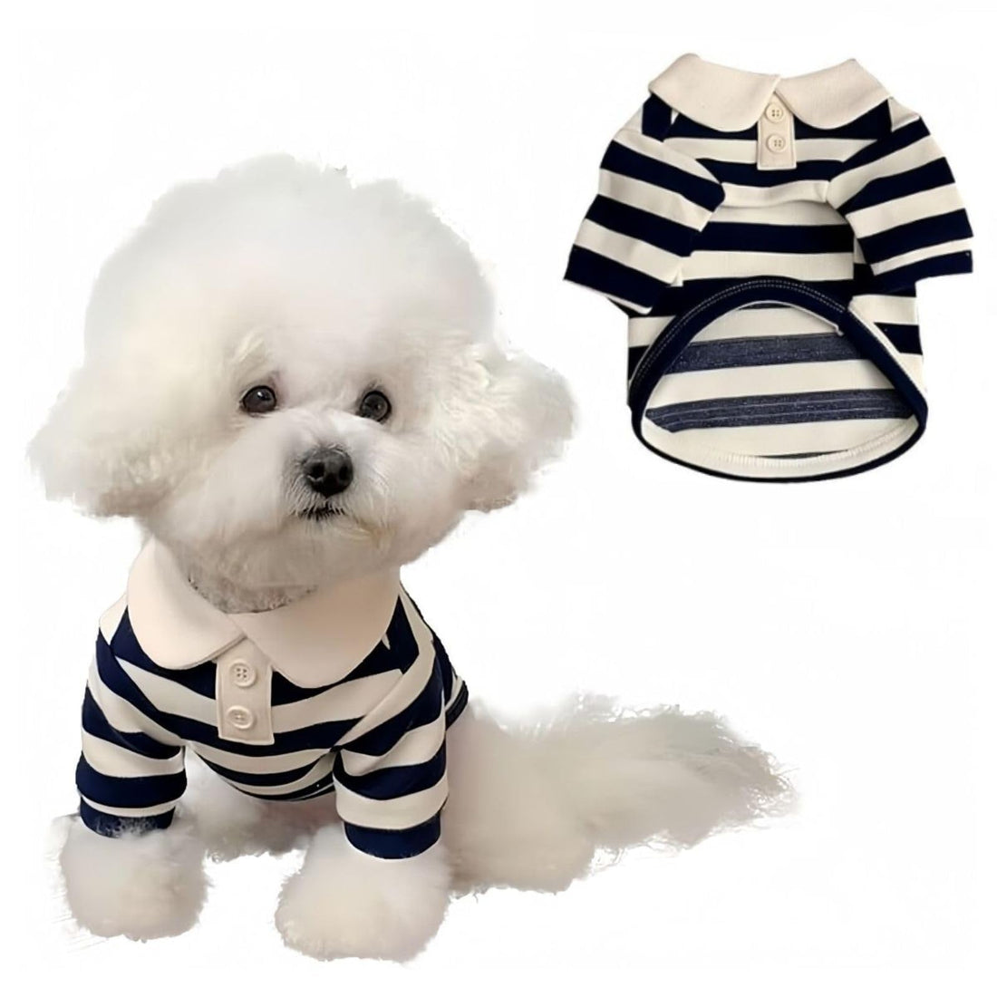 MANON ROSA Dog Clothes, Designer Boy Polo Shirt for Small Medium Dogs
