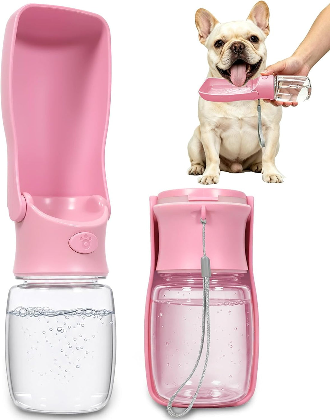 Foldable Dog Water Bottle, 12 oz Portable Pet Dispenser