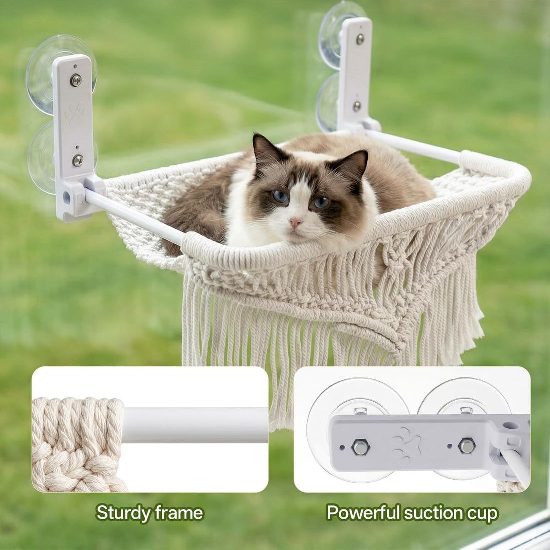 nets Tribe Cat Hammock & Window Perch w/ 4 Suction Cups