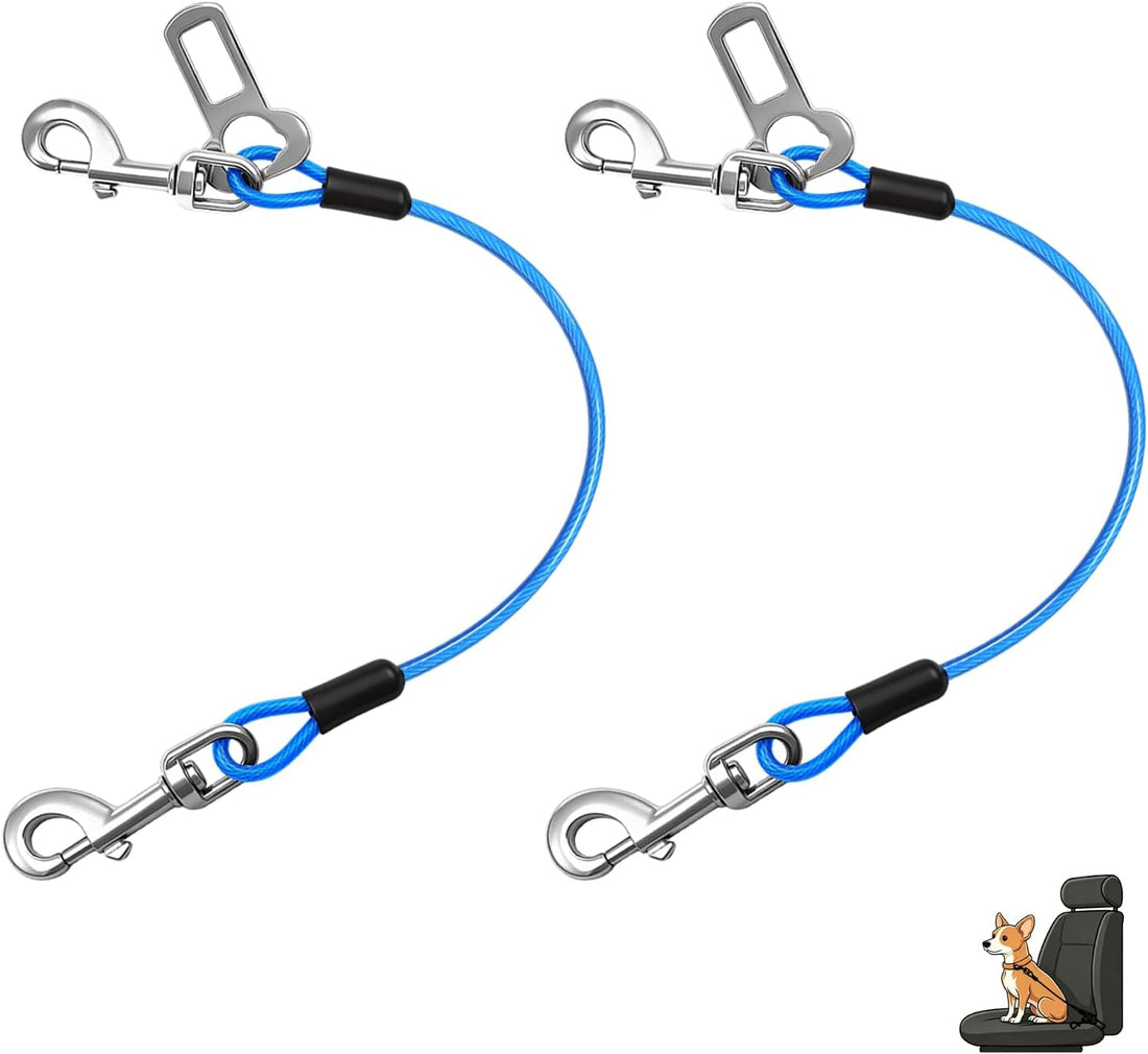 HaiYUAN Dog Car Safety Harness,16 Inch/40 cm Double Clips Seatbelt