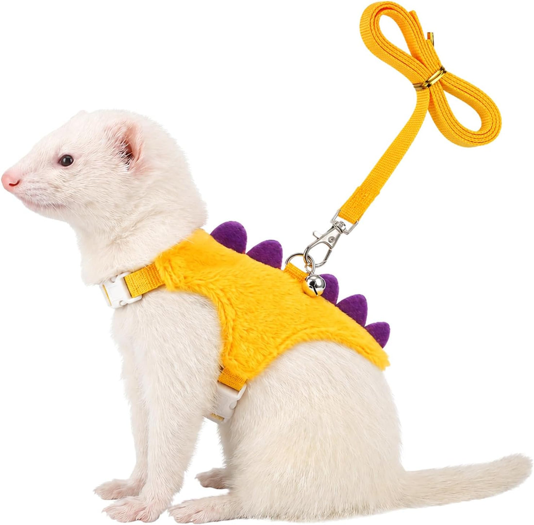 Ferret Harness and Leash Set, Yellow Adjustable Vest for Ferret