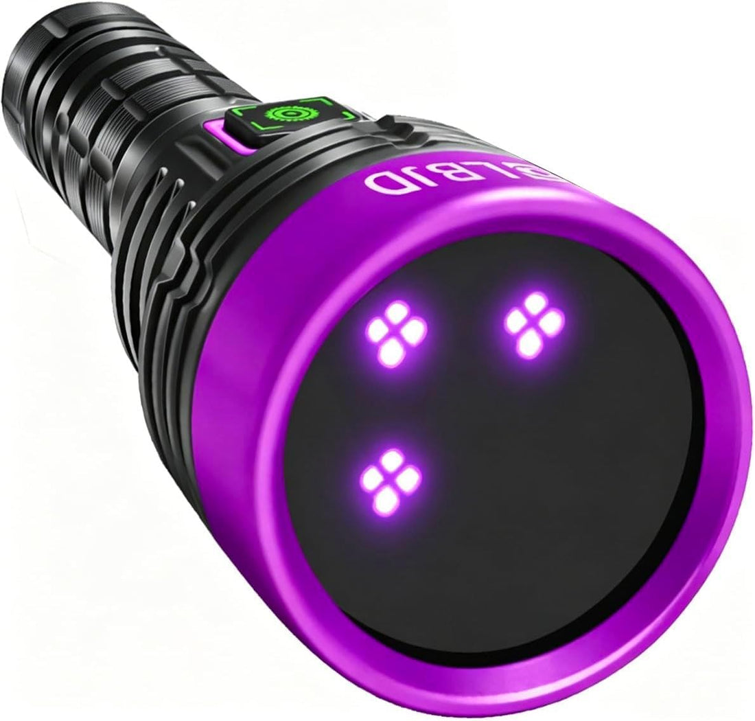UV Black Light 365 nm Rechargeable Flashlight with Filter for Pet