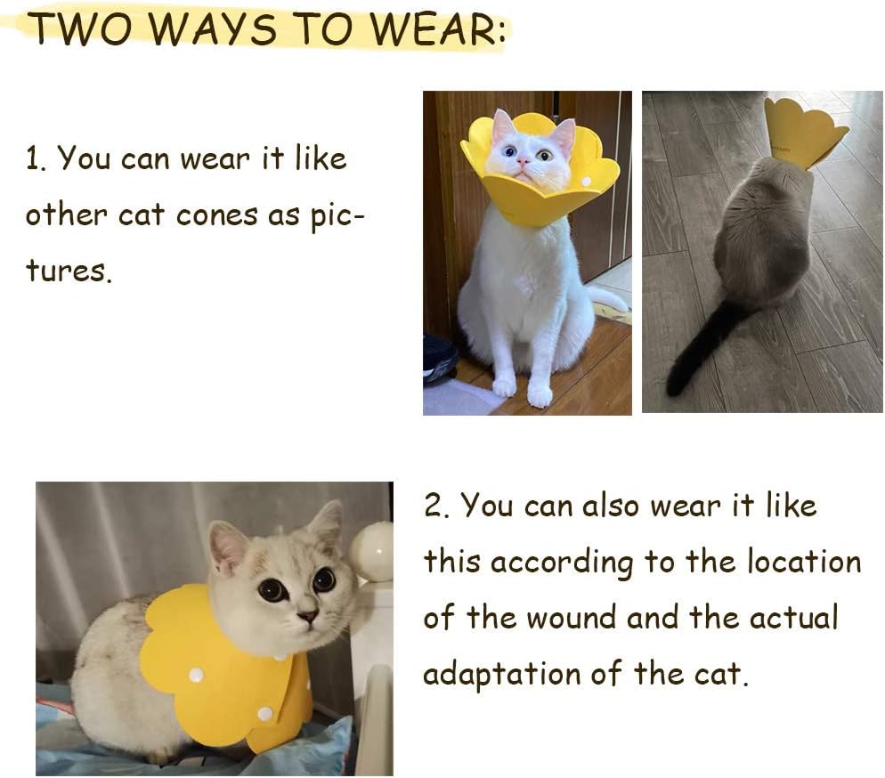 Cat Recovery Collar - Cute Flower Neck Cat Cones After Surgery