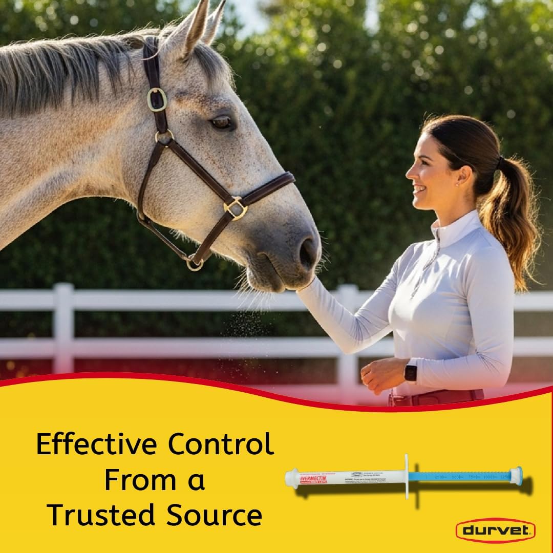 Durvet Ivermectin Paste 1.87% for Horses, Apple Flavored, 12 Count