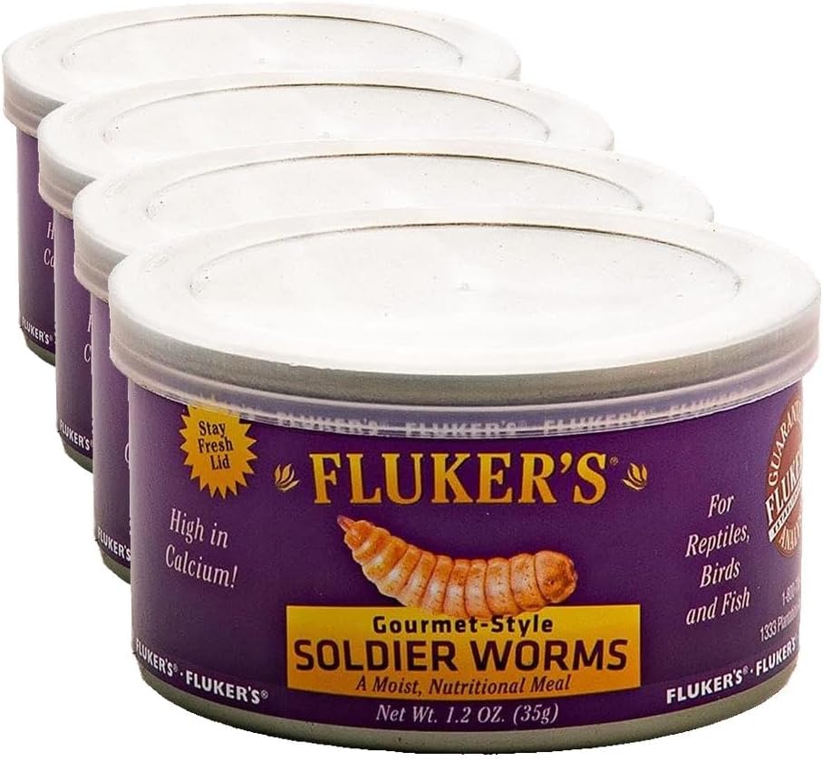 Fluker's Gourmet Mealworms, Canned Food for Reptiles, Fish