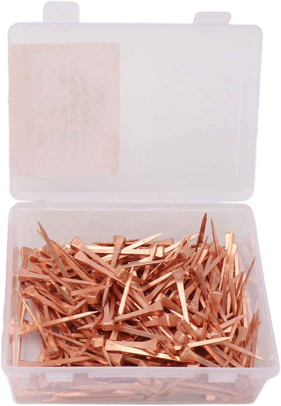 250Pcs Horseshoe Nails Copper Plated Rustproof Equestrian Riding