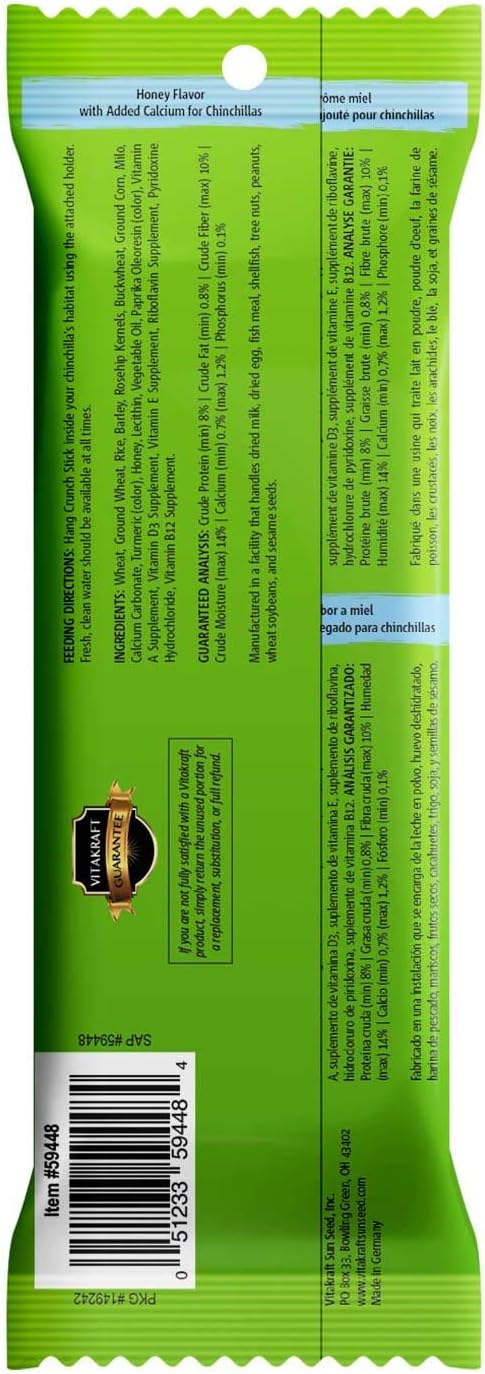 Vitakraft 3 Pack of Honey Flavor with Added Calcium Crunch Sticks