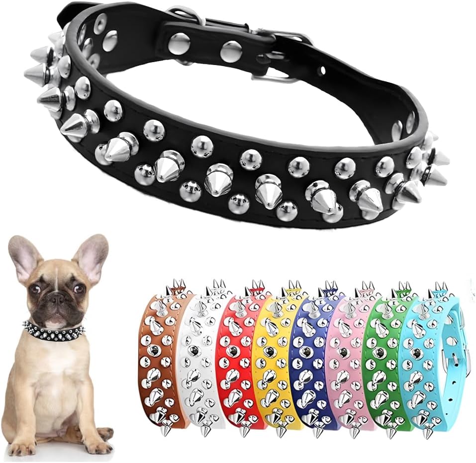 Spiked Dog Collars for Medium Dogs, Studded Spike Collar for Dogs