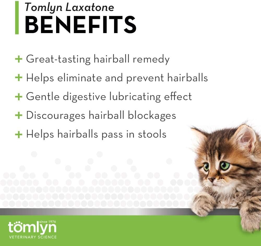 TOMLYN Laxatone Catnip Flavored Hairball Remedy Gel for Cats