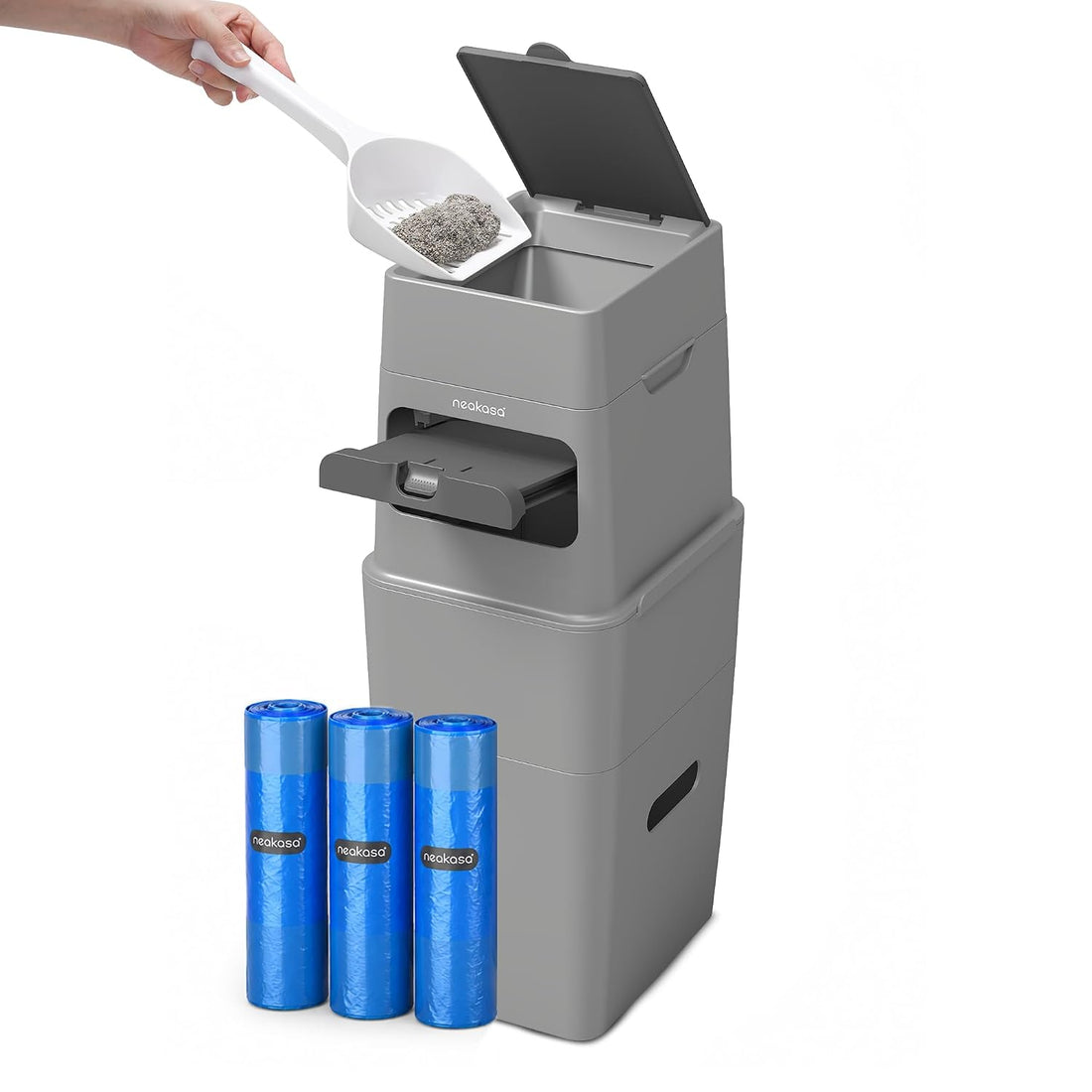 Neakasa 2XL Cat Litter Trash Can for Multi-Cat Homes