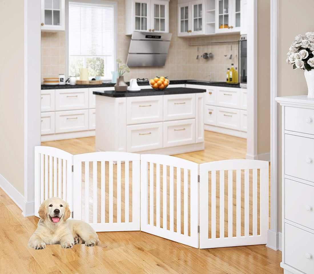 PAWLAND Wooden Freestanding Foldable Pet Gate