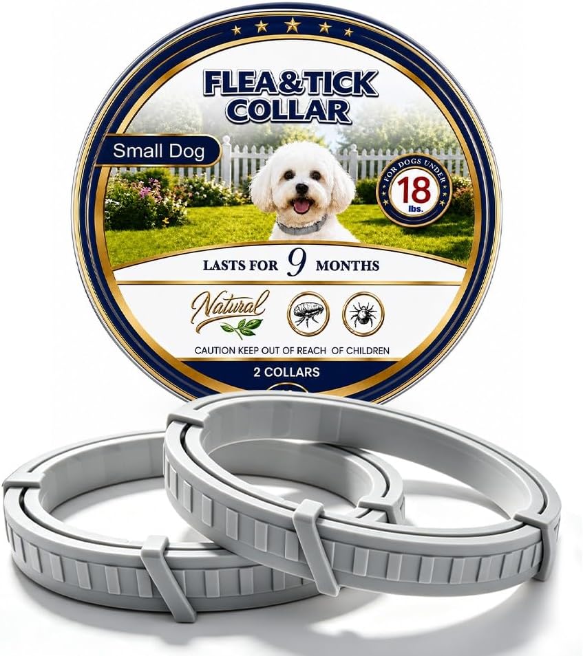 Flea Collar for Dogs, Flea and Tick Collar for Small Dogs, 2 Pcs