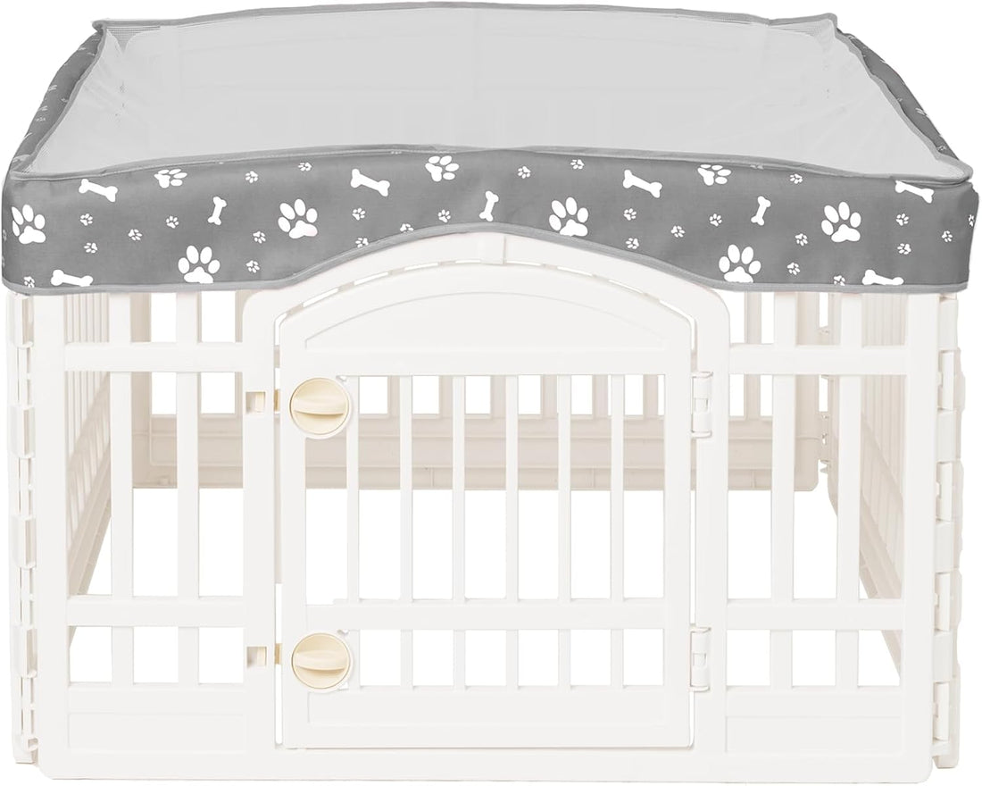 Dog Playpen Mesh Top Cover for 36" Inch Pet Playpen with 4 Panels