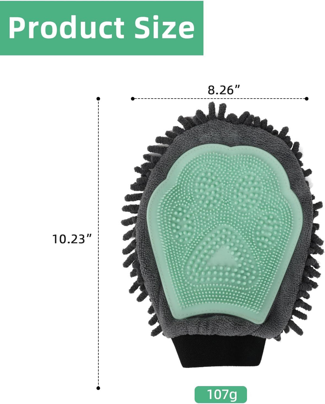 Histotree Green Double-Sided Dog Bath Glove Dog Washing Glove Massage