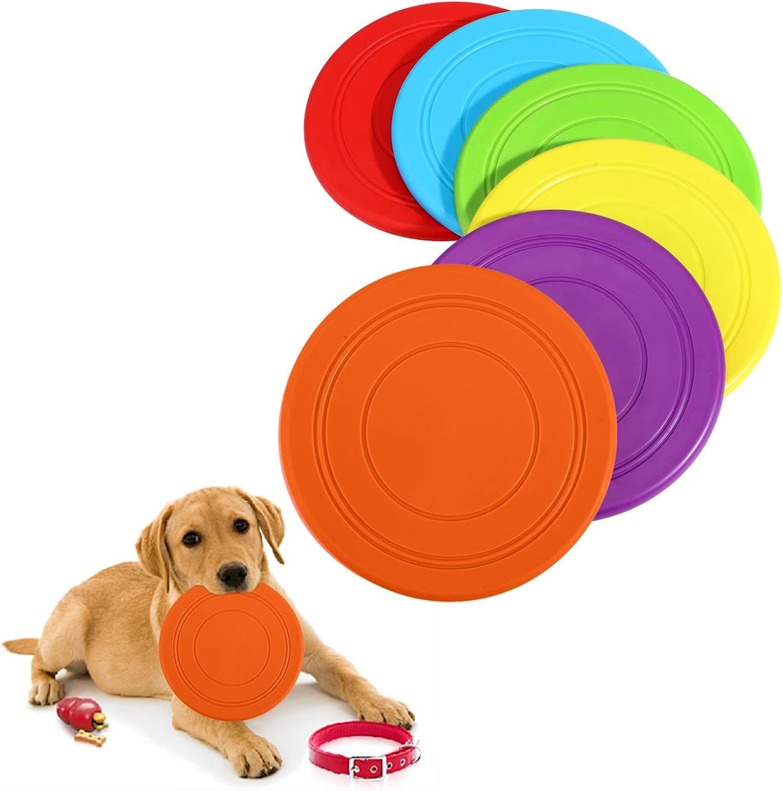 18 Pack Dog Flying Discs, Soft TPR Rubber Flyer Toys for Small Medium
